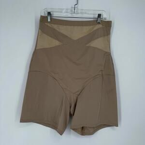 Cacique shapewear 22/24 beige ultra high waist thigh shaper plus stretch shorts